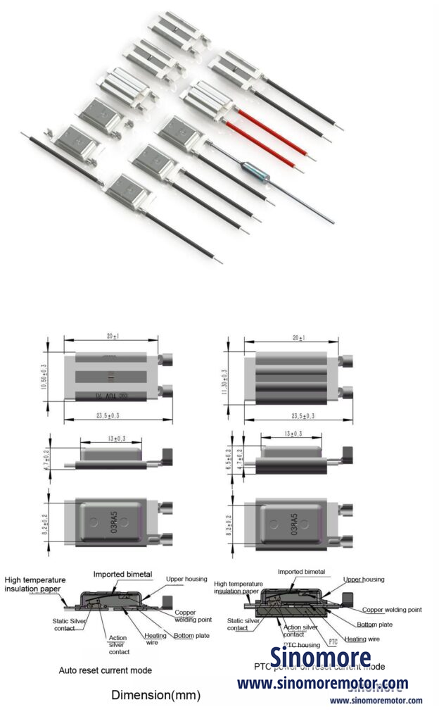 Over-temperature over-current Thermal protector 17M+PTC